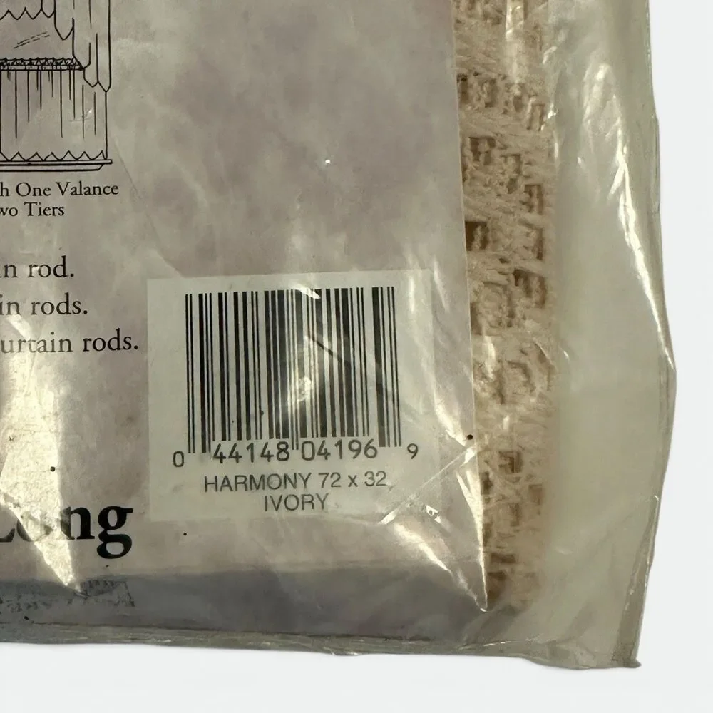 Vintage Hoffman Laces Harmony Crochet Swag Curtain Ivory 72x32 USA